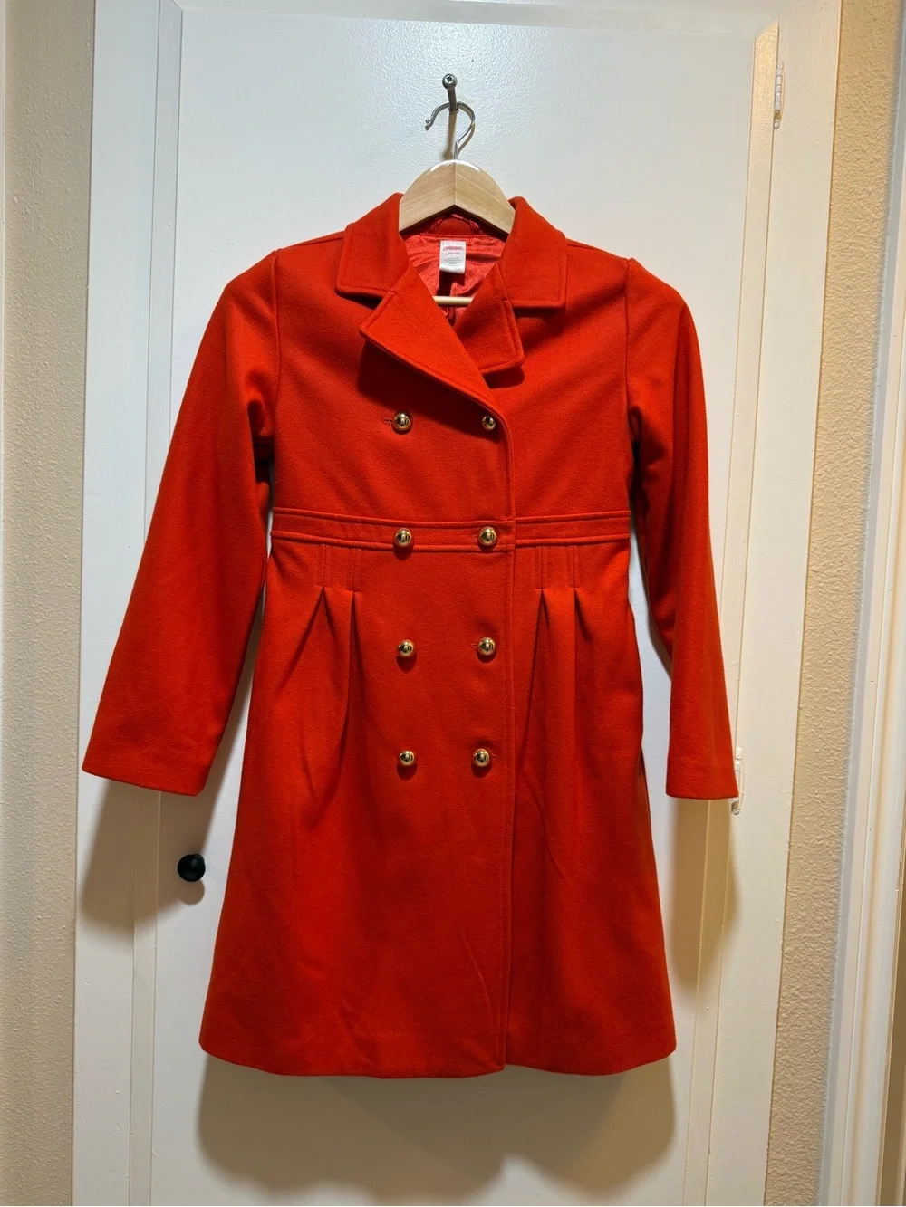 Gymboree Red Double-Breasted Pea Coat with Gold Buttons